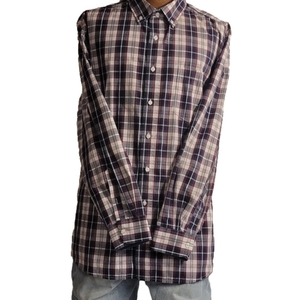 George plaid button up long sleeve shirt size 2xl